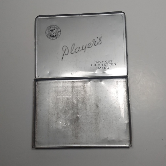 FABULOUS Vintage Players Cigarette Tin Flat 1950s Tobacco Navy Cut Cigarettes - Picture 2 of 7